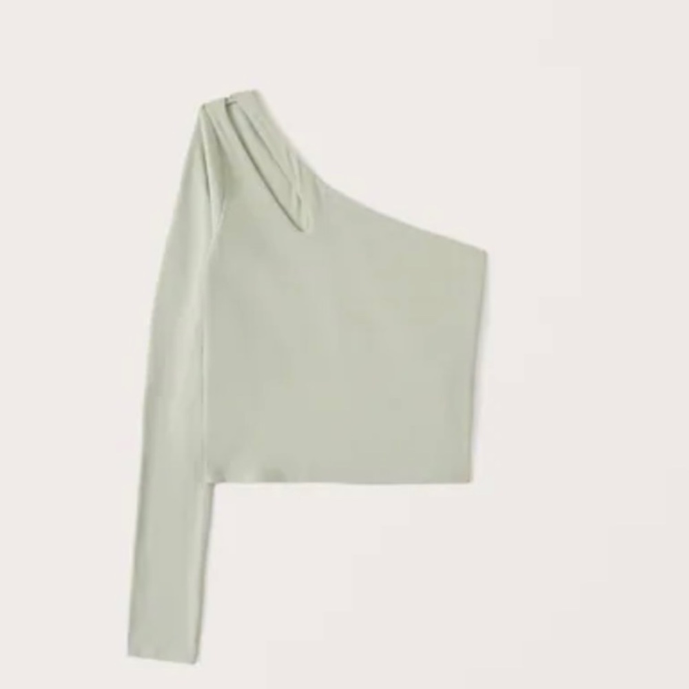 Abercrombie Long-Sleeve One-Shoulder Cutout Top